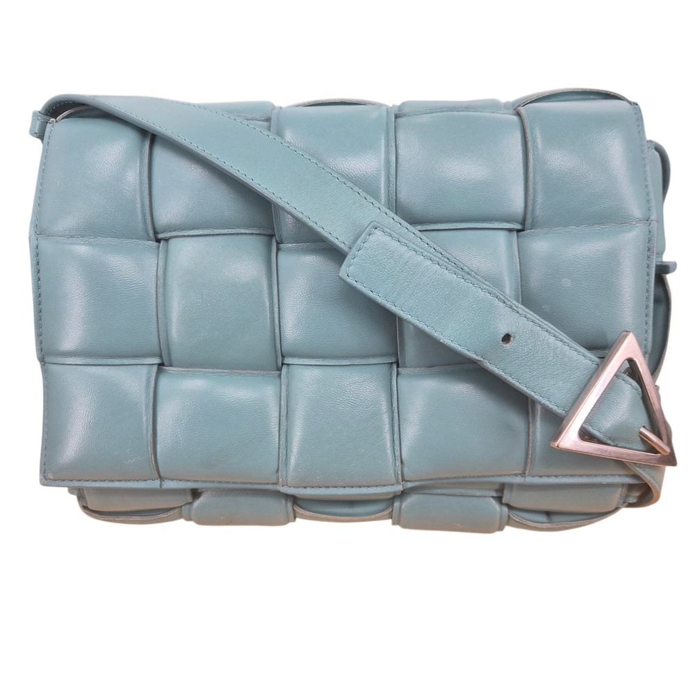 Authentic Bottega Veneta Padded Cassette Linoleum Intrecciato Leather Crossbody